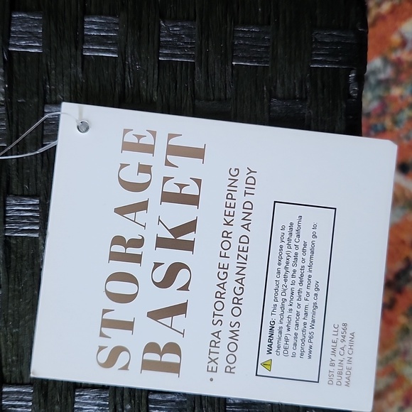 NWT black woven small storage basket - Picture 4 of 11